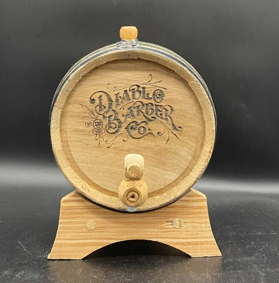 custom engraved 2 liter american oak barrel for aging whiskey